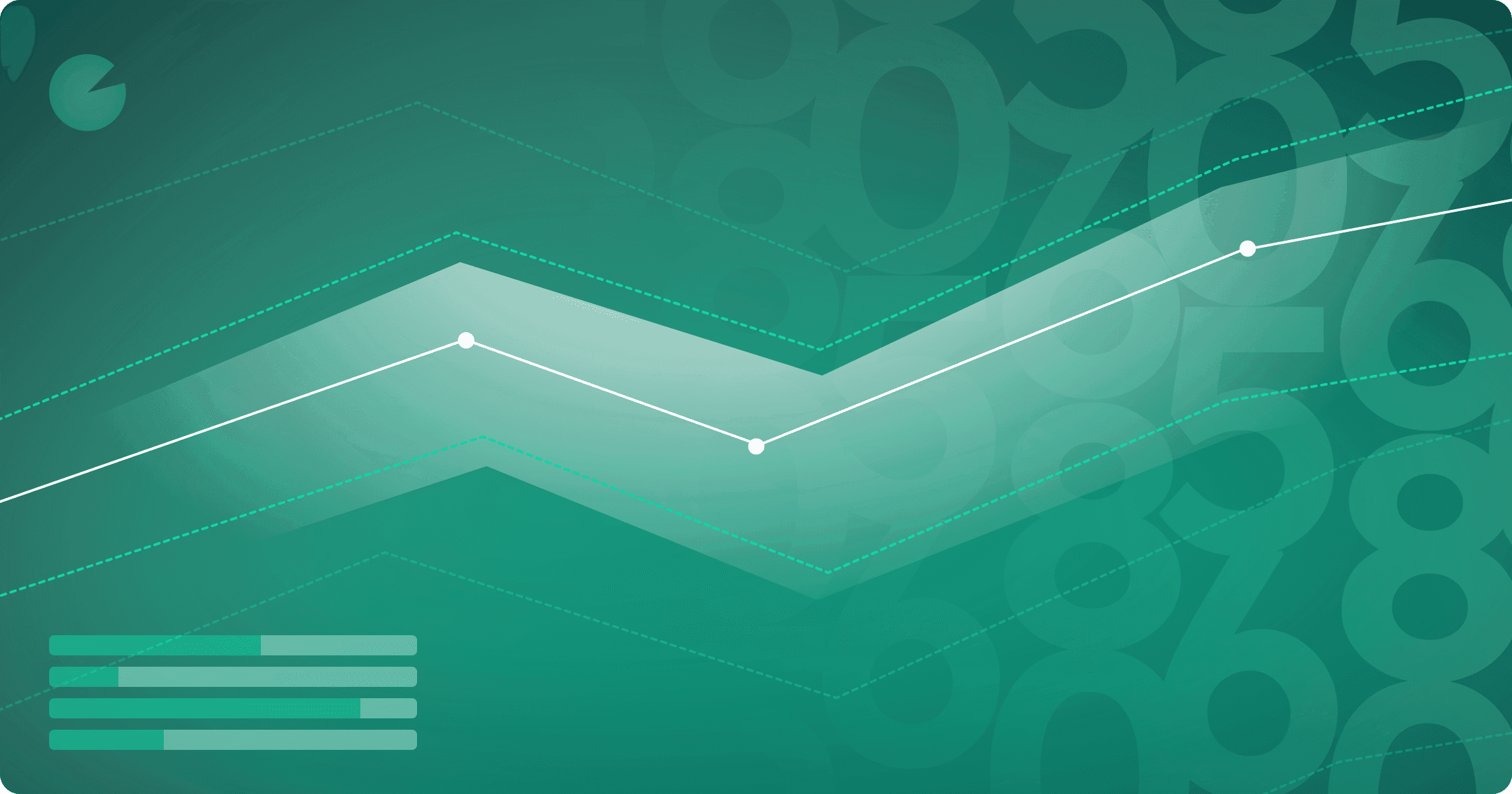 Illustration: growth line chart on a green background